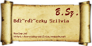 Böröczky Szilvia névjegykártya