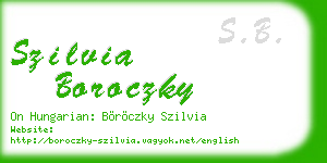 szilvia boroczky business card