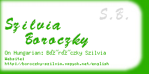 szilvia boroczky business card